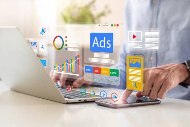 Digital advertising and Google Ads concept for grease trap marketing budget planning
